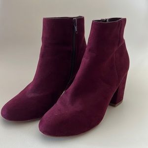 Maroon Steve Madden heeled booties